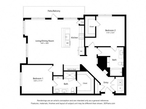 B4A_1356 sqft floor plan at Alta Northerly, Cumming, Georgia